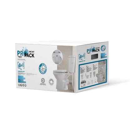 Aloni pro5027 duoblok - staand toilet met bidet - randloos - p-trap - muuruitlaat - met reservoir - met spoelmechanisme - dub