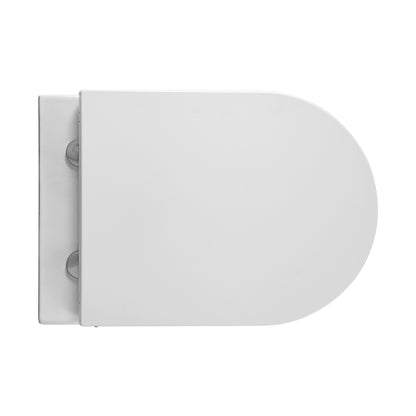 Aloni pro hangtoilet met bidet - randloos - met bidetkraan koud en warm water - met zitting - 52,5cm - glanzend wit