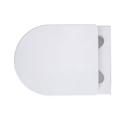 Aloni pro hangtoilet - randloos - met zitting - duroplast - soft close - quick release - compact 49 cm - 36x25x49 cm - mat wit