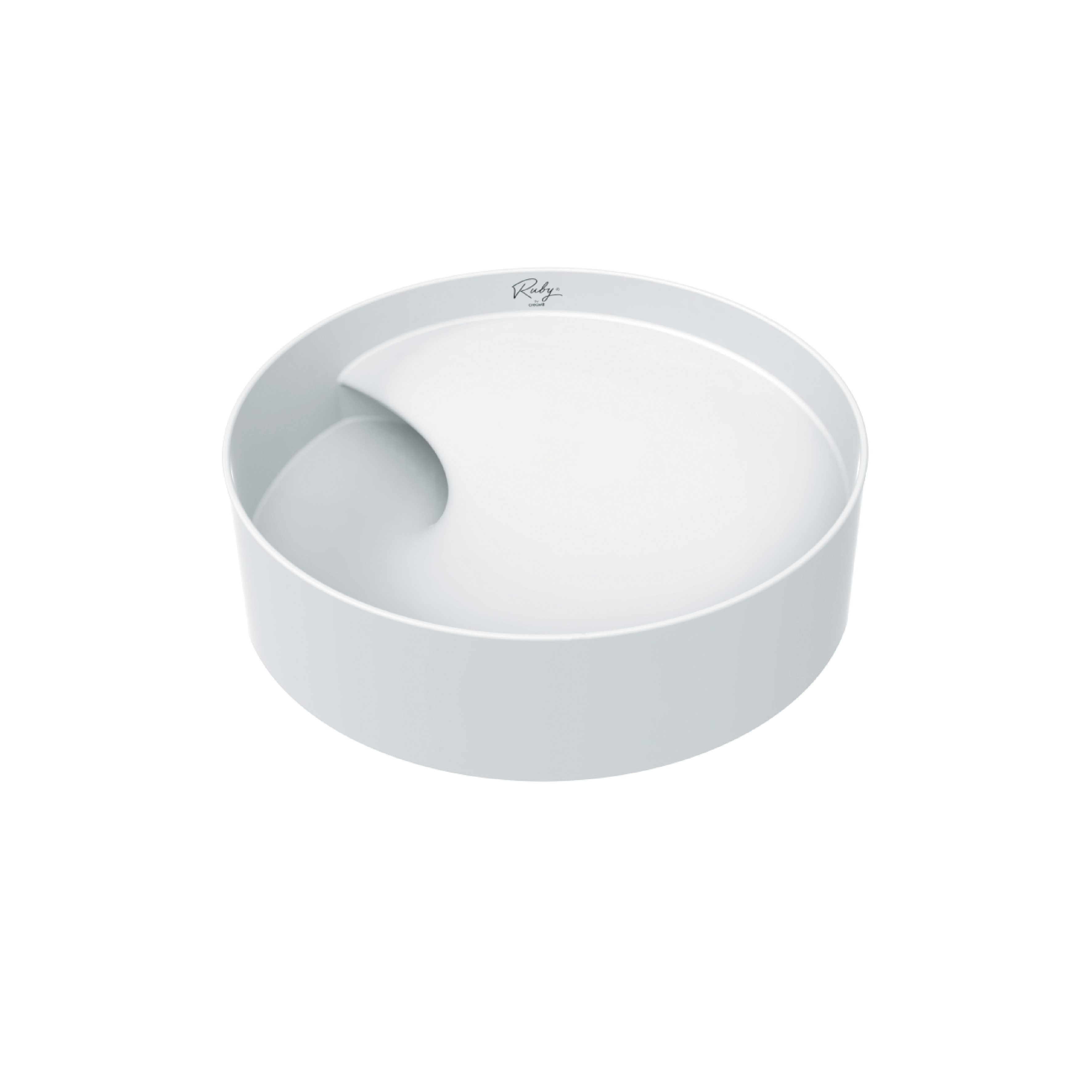 Creavit ruby rb141 waskom - opbouw - keramiek - zonder overloop - zonder kraangat - 40x11x40 cm - glanzend wit