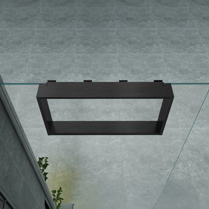 SH Opbouwnis voor douchewand - 4 handdoekhaken - aluminium - 60x30x8 cm - gunmetal, sfeerbeeld