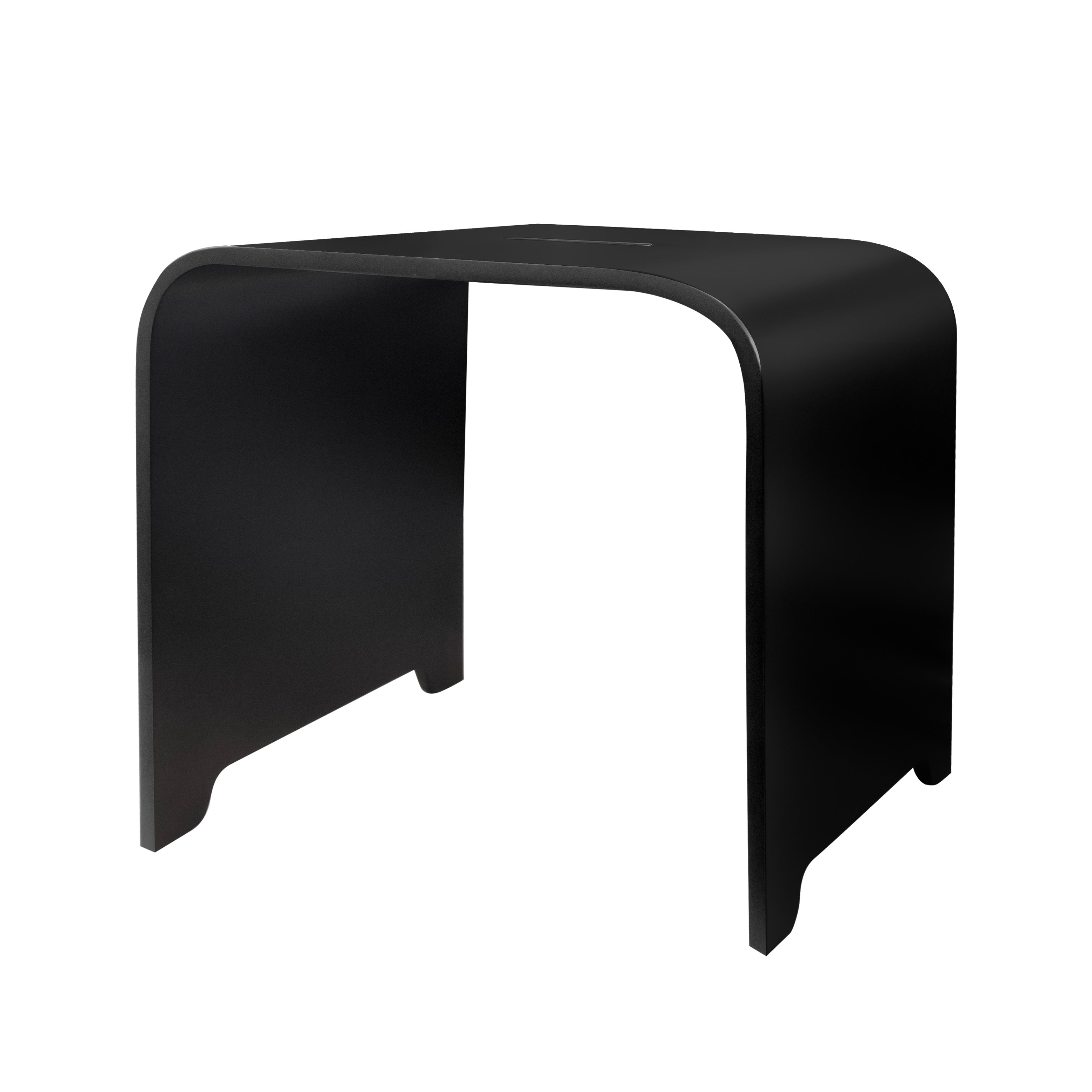Solid badkamer kruk (31x38x38cm) - zwart