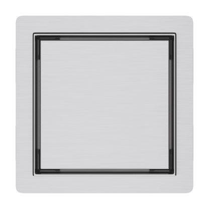 Aloni doucheput - met tegelrooster - 15 x 15 cm - geborsteld RVS