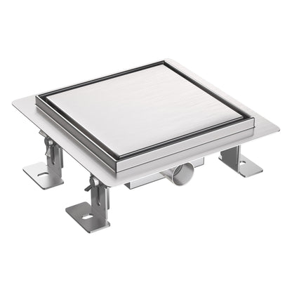 Aloni doucheput - met tegelrooster - 15 x 15 cm - geborsteld RVS