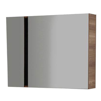 Creavit verti 100 spiegelkast okkernoot-zwart 98 x 80x17 cm