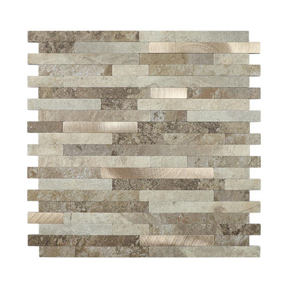 Isodeco Zelfklevende Mozaïek Steenstrip Taupe Beige Mix