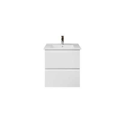 Aloni sally XL wastafelonderkast - 2 lades - softclose - greeploos - 56 x 60x45,3 cm - mat wit
