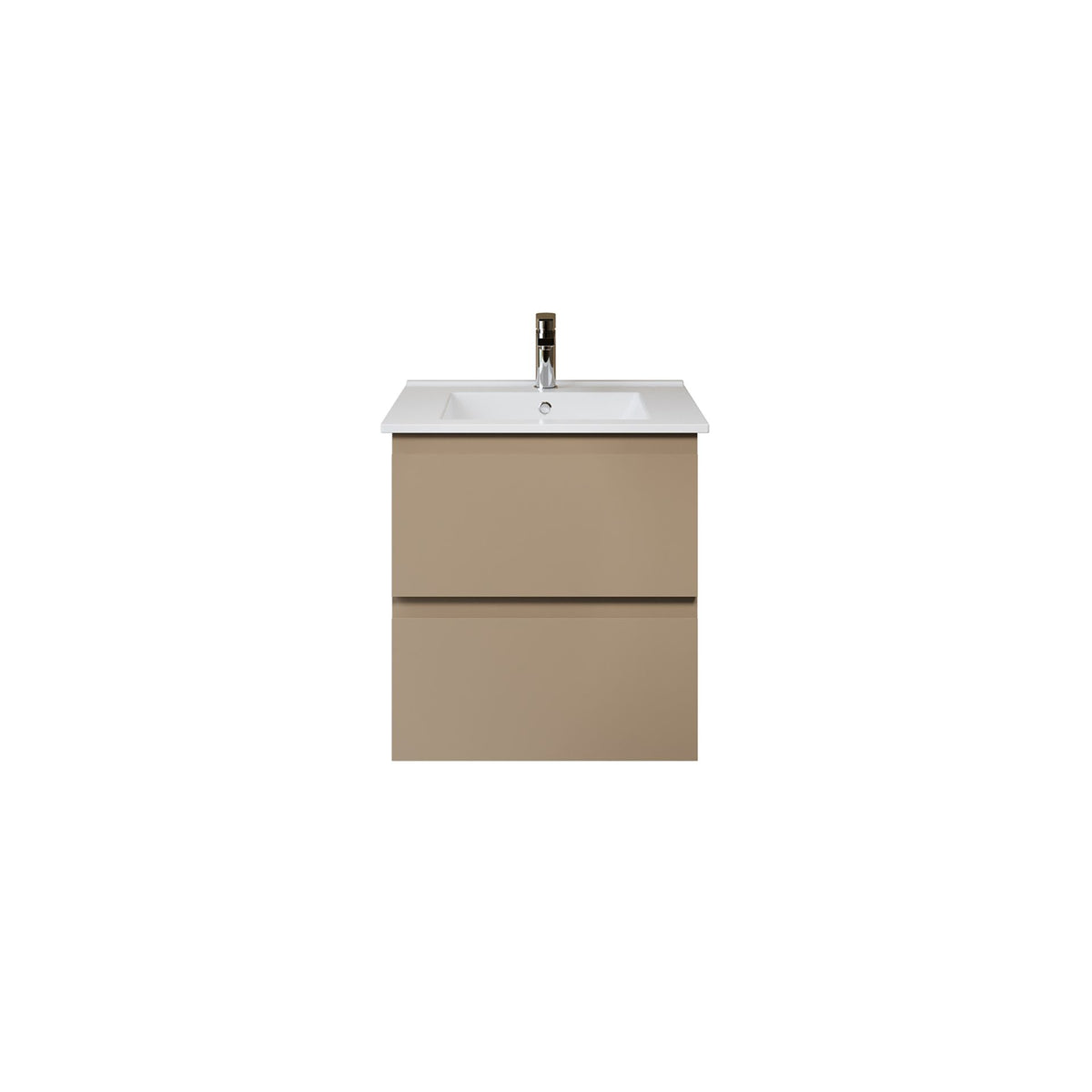 Aloni sally XL wastafelonderkast - 2 lades - softclose - greeploos - 56 x 60x45,3 cm - zand