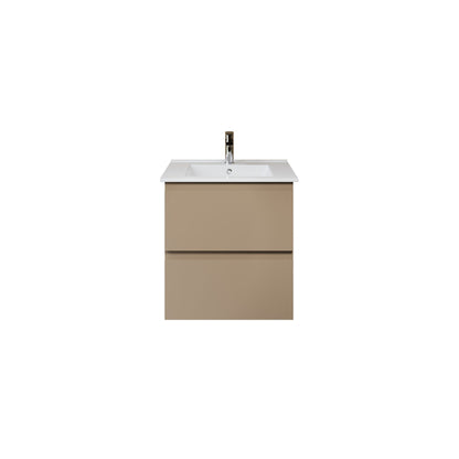 Aloni sally XL wastafelonderkast - 2 lades - softclose - greeploos - 56 x 60x45,3 cm - zand