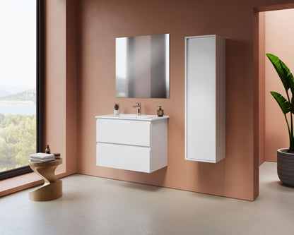 Aloni sally XL wastafelonderkast - 2 lades - softclose - greeploos - 76 x 60x45,3 cm - mat wit