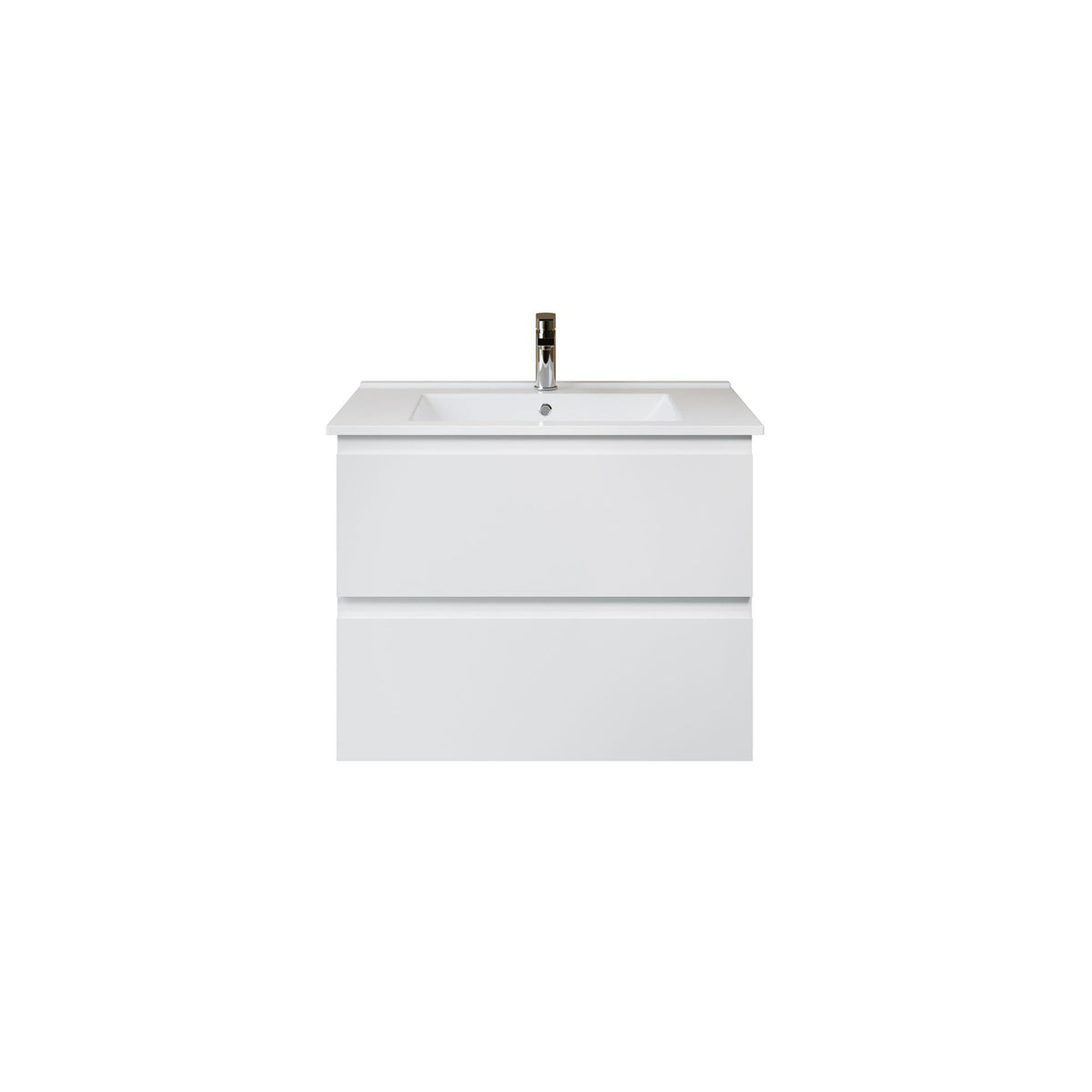 Aloni sally XL wastafelonderkast - 2 lades - softclose - greeploos - 76 x 60x45,3 cm - glanzend wit