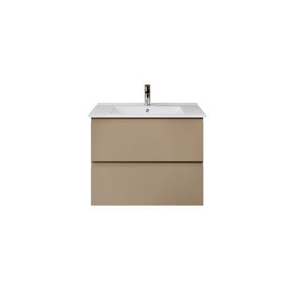 Aloni sally XL wastafelonderkast - 2 lades - softclose - greeploos - 76 x 60x45,3 cm - zand