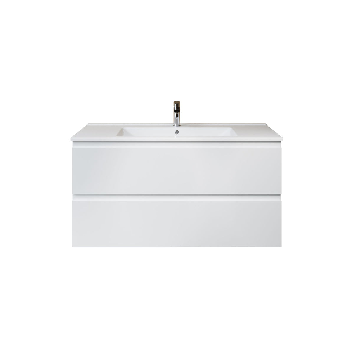 Aloni sally XL wastafelonderkast - 2 lades - softclose - greeploos - 118 x 60x45,3 cm - glanzend wit