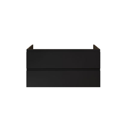 Aloni sally XL wastafelonderkast - 2 lades - softclose - greeploos - 118 x 60x45,3 cm - mat zwart