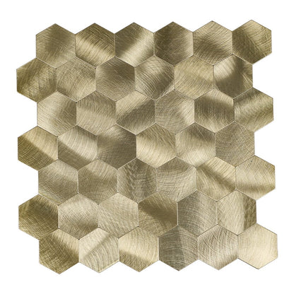 Isodeco Zelfklevende Mozaïek Steenstrip Hexagon Geborsteld Goud