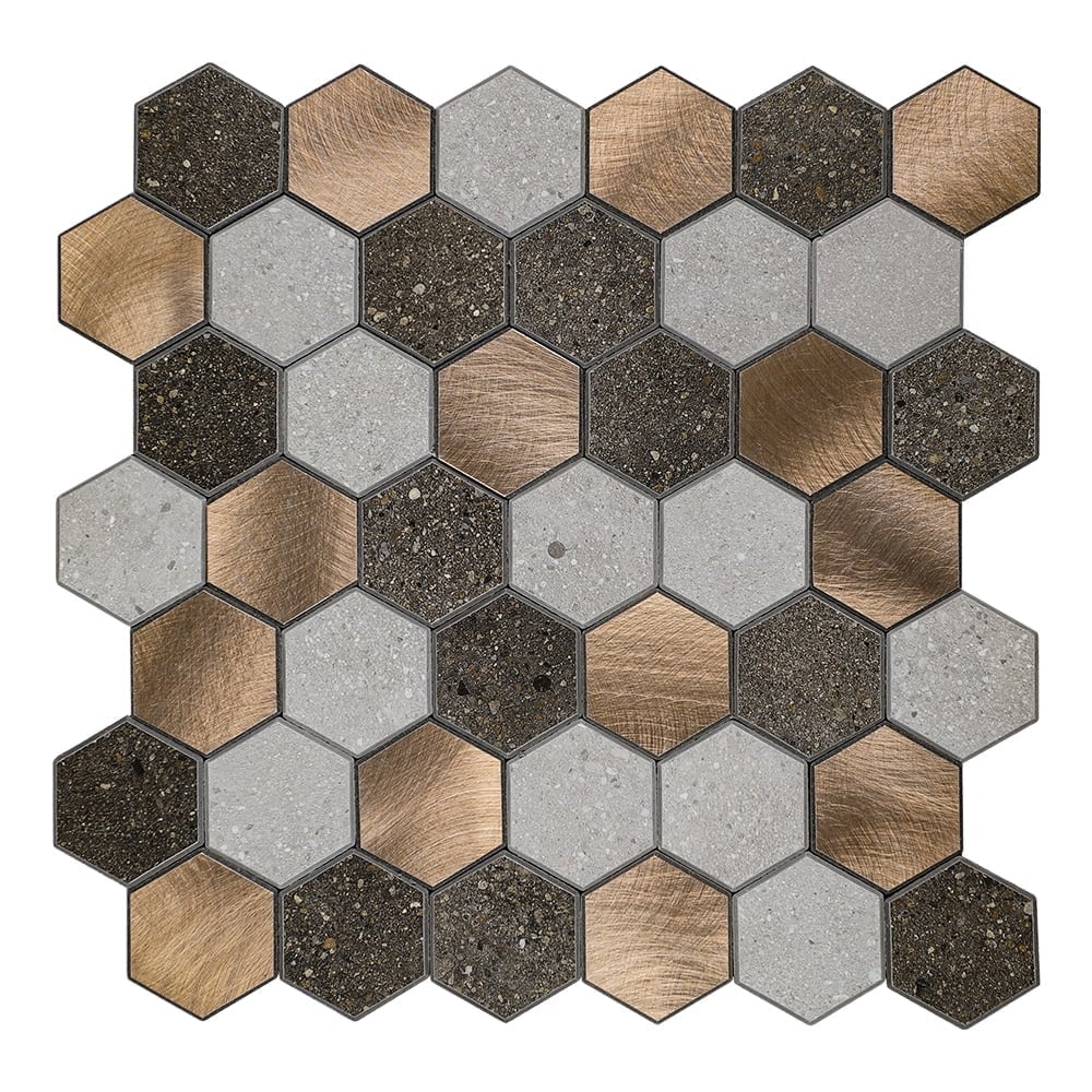Isodeco Zelfklevende Mozaïek Steenstrip Hexagon Medium Stone