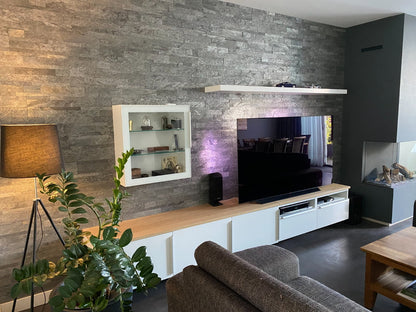 Isodeco Zelfklevende Steenstrip Natuursteen Silver Shine Grijs