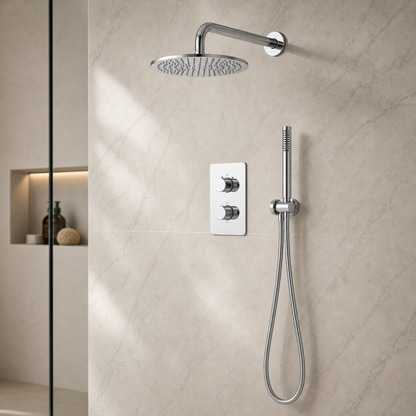 Aloni inbouw thermostatische doucheset met regendouchekop (ø25cm) - chroom