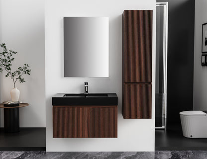 Aloni ela wastafelonderkast - 1 lade - greeploos - soft close – 80x40x45 cm - wenge, sfeerbeeld