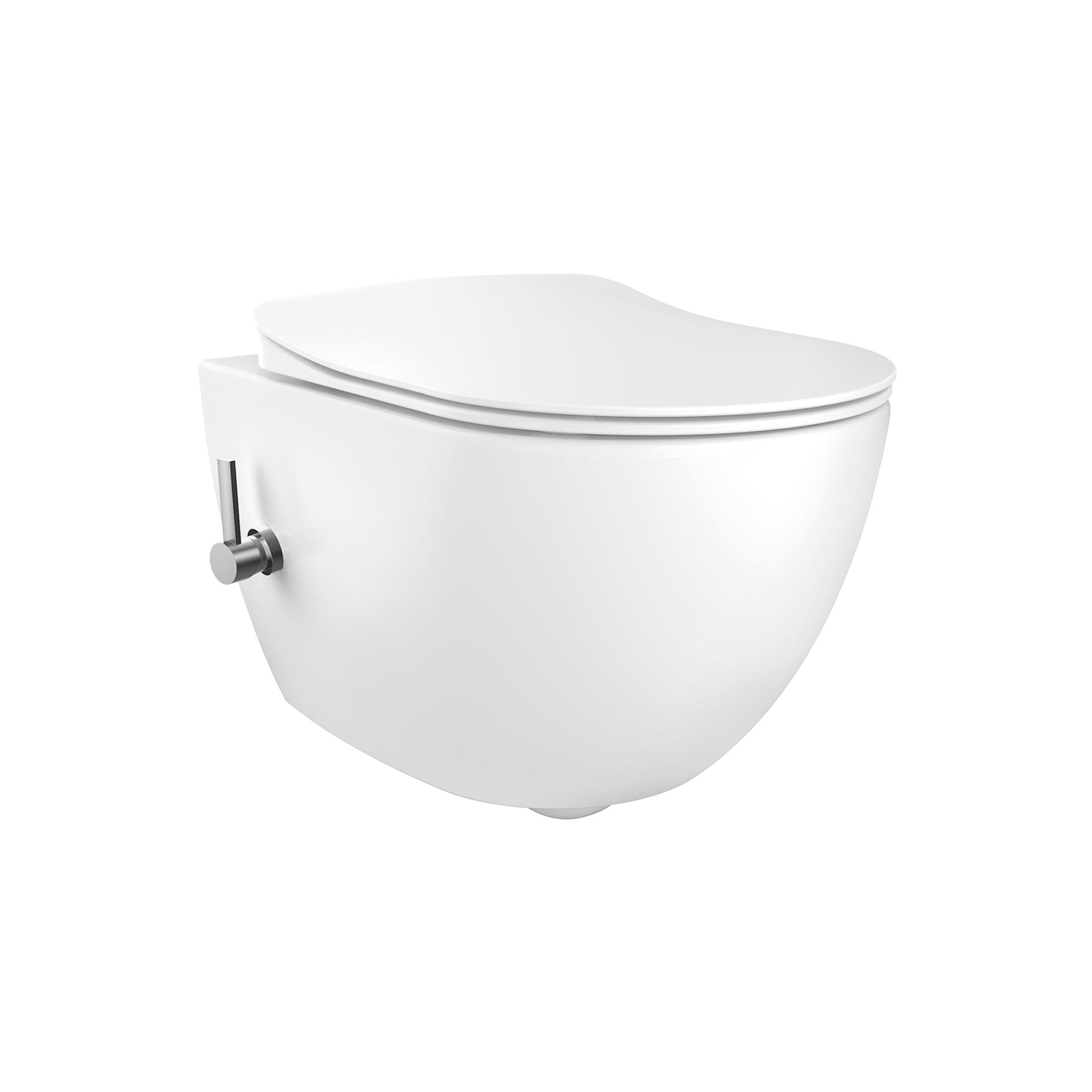Design rimoff ophang wc met rvs sproeier (bidet) + koud waterkraan - wit
