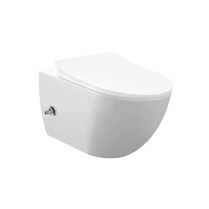 Creavit free hangtoilet met bidet - randloos - met bidetkraan koud en warm water - zonder zitting - mat wit
