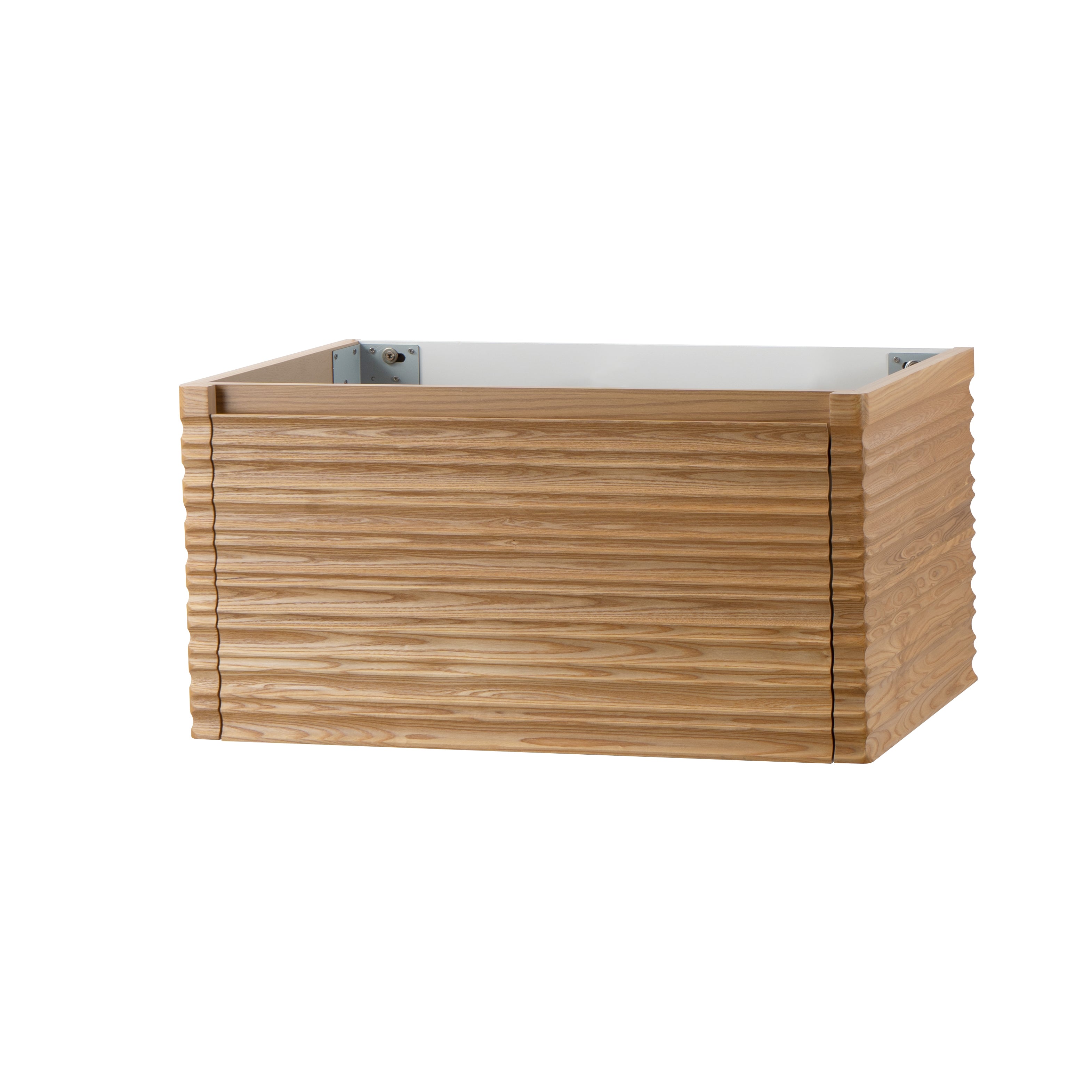 Kamellia wastafelonderkast - 1 lade - greeploos  - soft close – 79x40x52 cm - licht walnoten