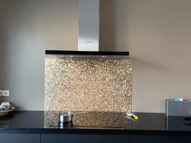 Isodeco Zelfklevende Mozaïek Steenstrip Kleine Blokjes Vierkant Goud