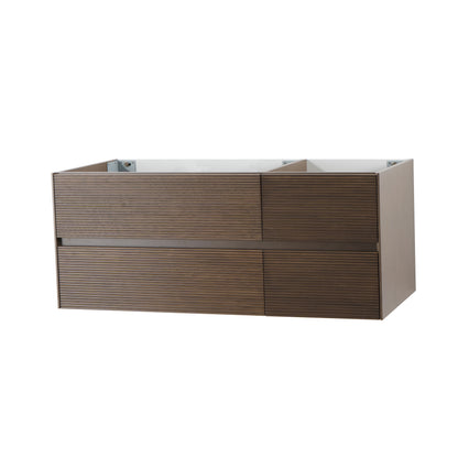 Layda wastafelonderkast - 4 lades - greeploos  - soft close – 119x49x52 cm - donker walnoten