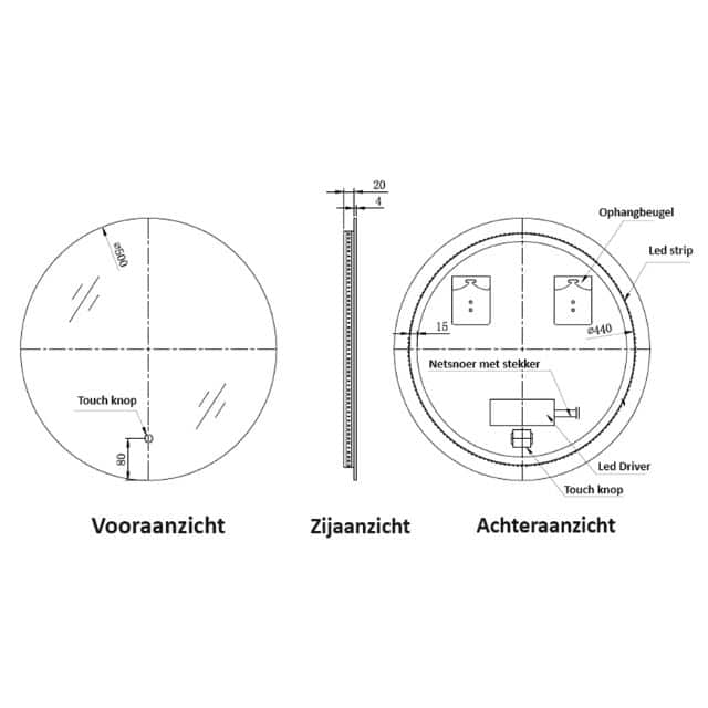 Loxa badkamerspiegel