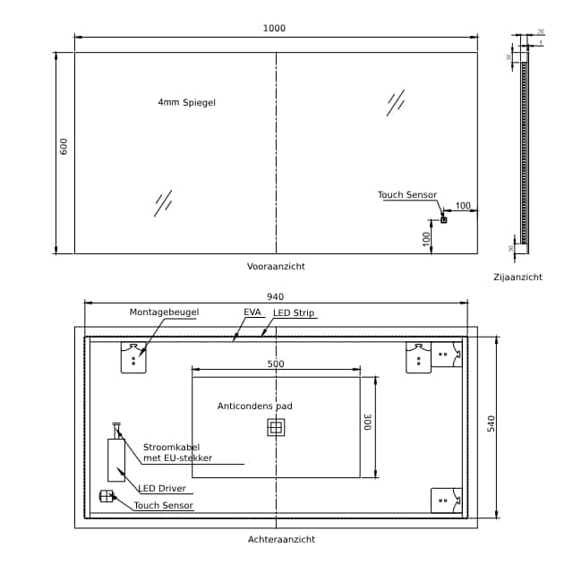 Loxa badkamerspiegel
