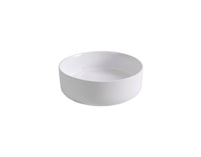 Aloni fira waskom - opbouw - zonder overloop - zonder kraangat - met click waste - keramiek - 36x12,5x36 cm - glanzend wit
