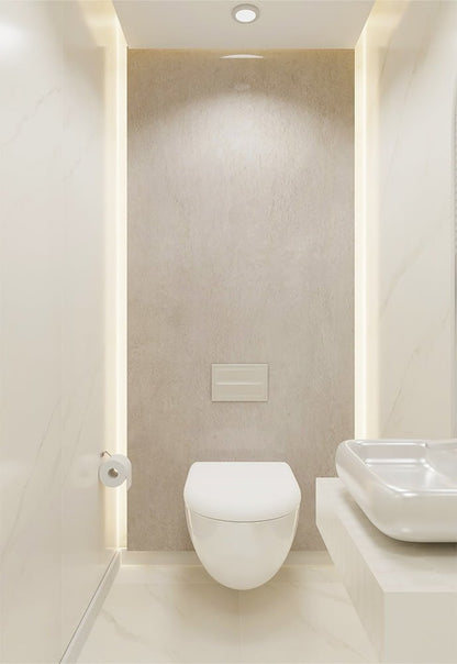 Isodeco SPC Marmer Plaat Wandpaneel Alejandria Stone Mat Medium Grijs