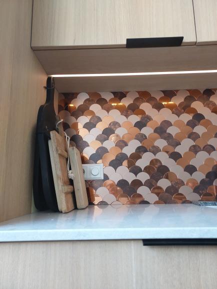 Isodeco Zelfklevende Mozaïek Steenstrip Visschub Gold Mix