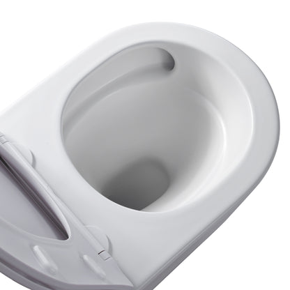 Aloni pro hangtoilet - tornado flush - randloos - met zitting - duroplast - soft close - quick release - compact 49 cm - 36x32x49 cm - glanzend wit