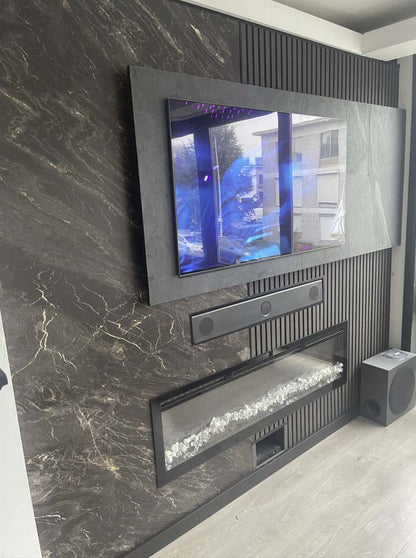 Isodeco SPC Marmer Plaat Wandpaneel Rosseta Stone Mat Bruin Goud