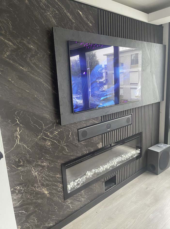 Isodeco SPC Marmer Plaat Wandpaneel Rosseta Stone Mat Bruin Goud