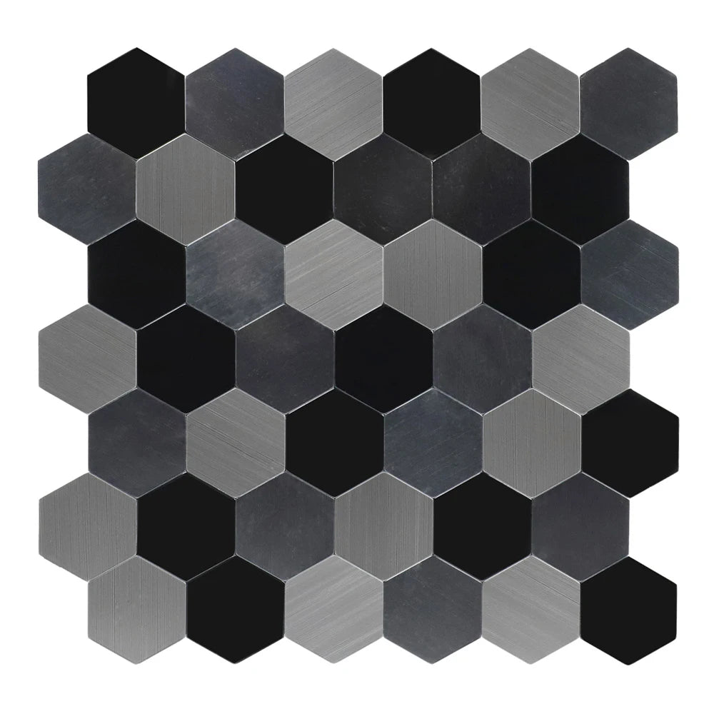 Isodeco Zelfklevende Mozaïek Steenstrip Hexagon Black Galaxy