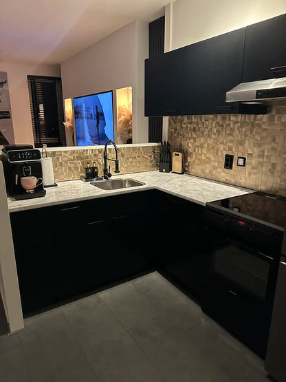 Isodeco Zelfklevende Mozaïek Steenstrip Blok Vierkant Licht Goud