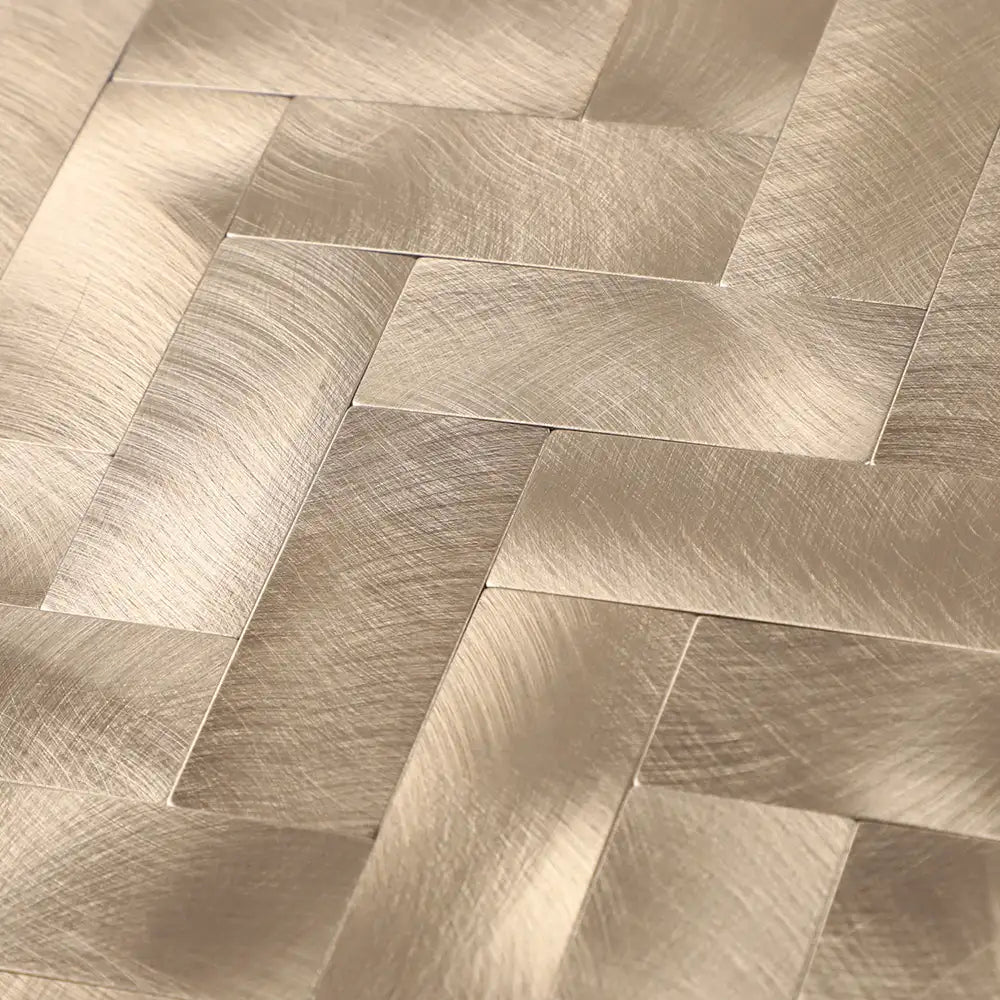 Isodeco Zelfklevende Mozaïek Steenstrip Visgraat Geborsteld Brons